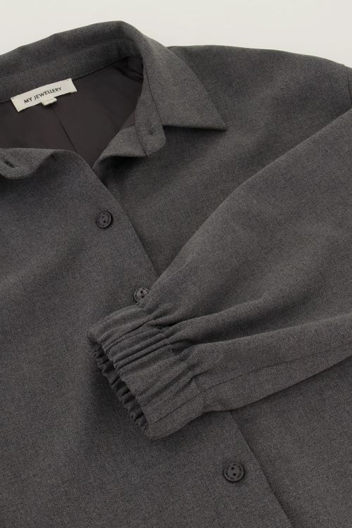 Grijze cropped jack met elastiek