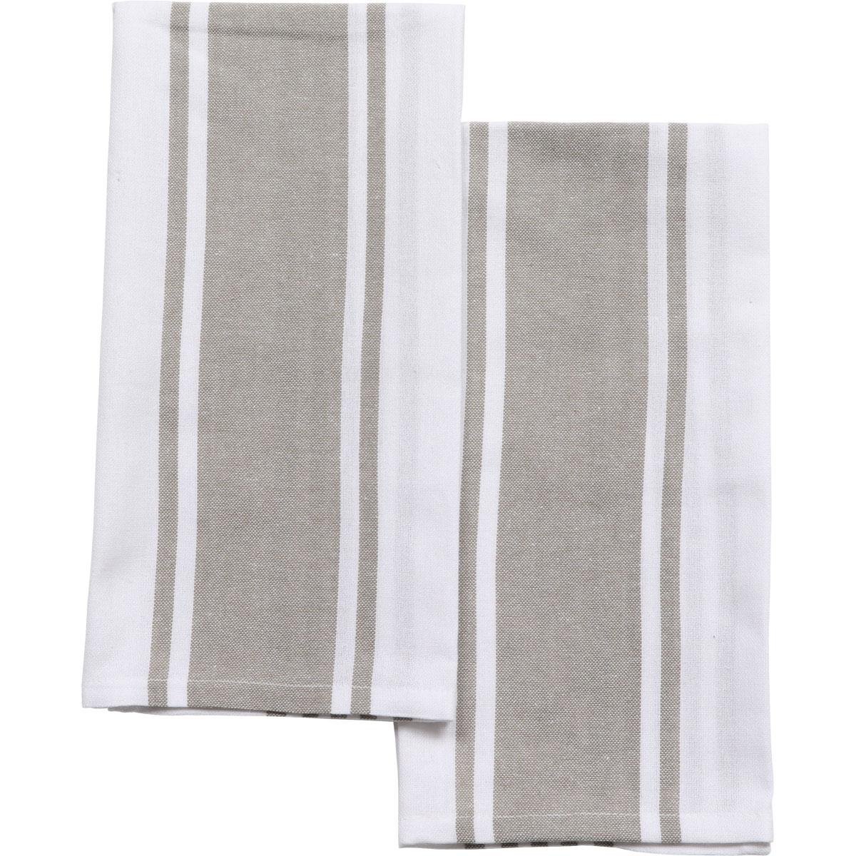 SET 2 TORCHONS LENA 50X70CM COTON POLYESTER BEIGE