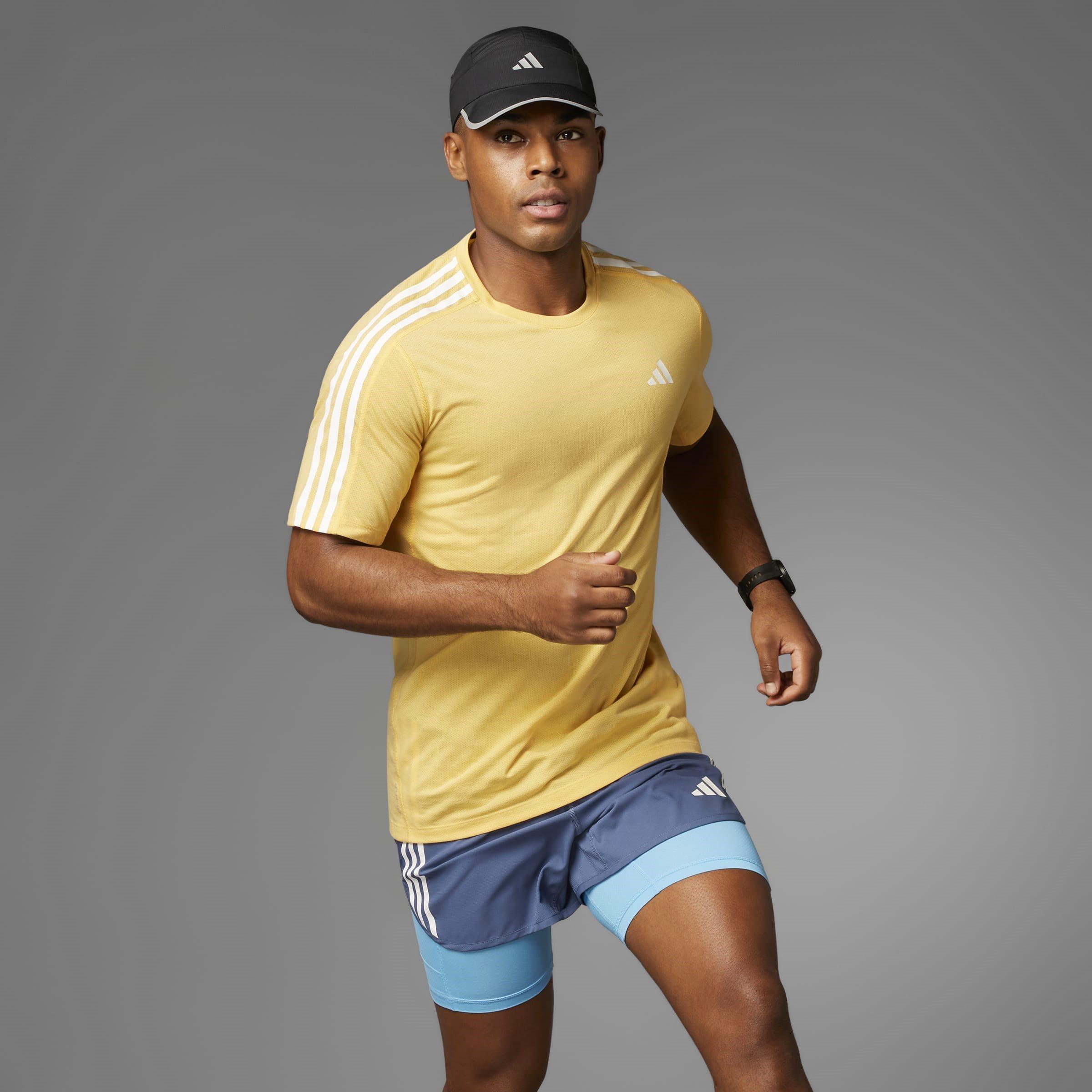 adidas Own the Run 3 Stripes T Shirt Mens