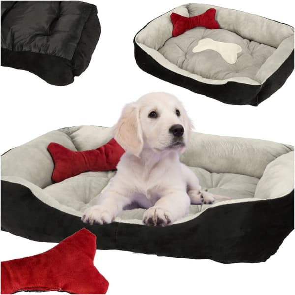 Hundeseng 60x45x15cm hvit og sort