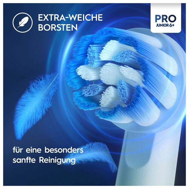 Oral-B Elektrische Zahnbürste »Pro Junior« 2 Stk. Aufsteckbürsten Drucksensor
