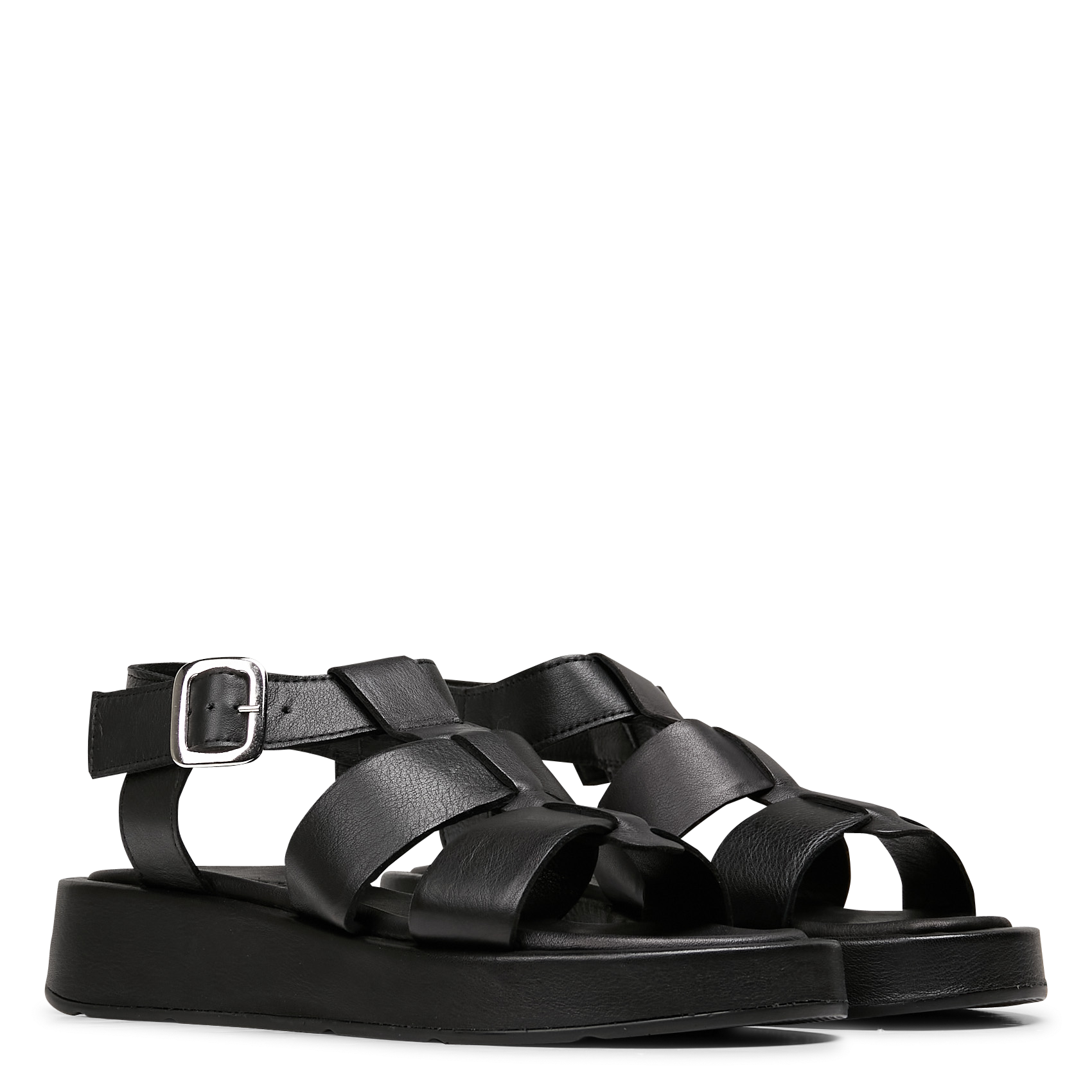 BILLIE - Sandales à plateforme en cuir | Noir