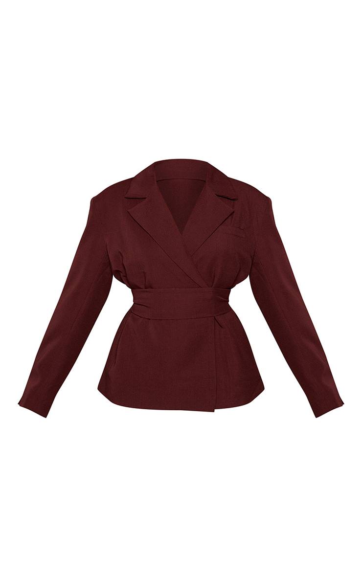Prune Blazer À Détail Cache-cœur