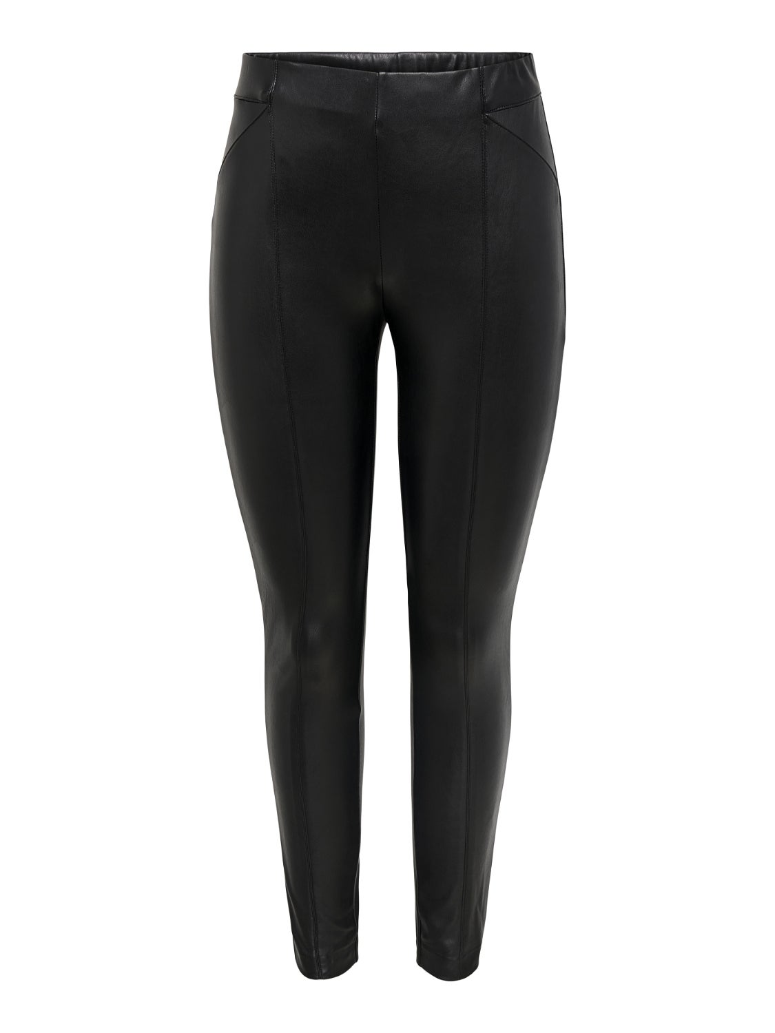 ONLJESSIE Slim Fit Hose in Lederoptik Black