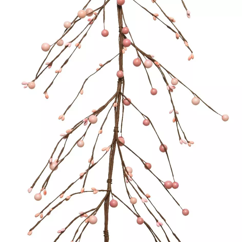 Guirlande de baie et feuille (130 cm) Célya Rose clair