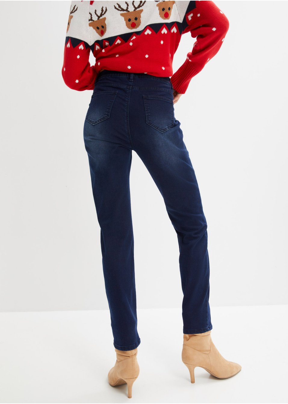 Jean thermo avec jambes droites et taille confortable
