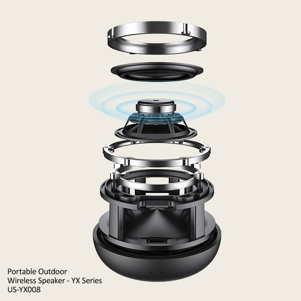 Outdoor Wireless Bluetooth Lautsprecher Wasserdicht IPX6 (US-YX008) - Schwarz
