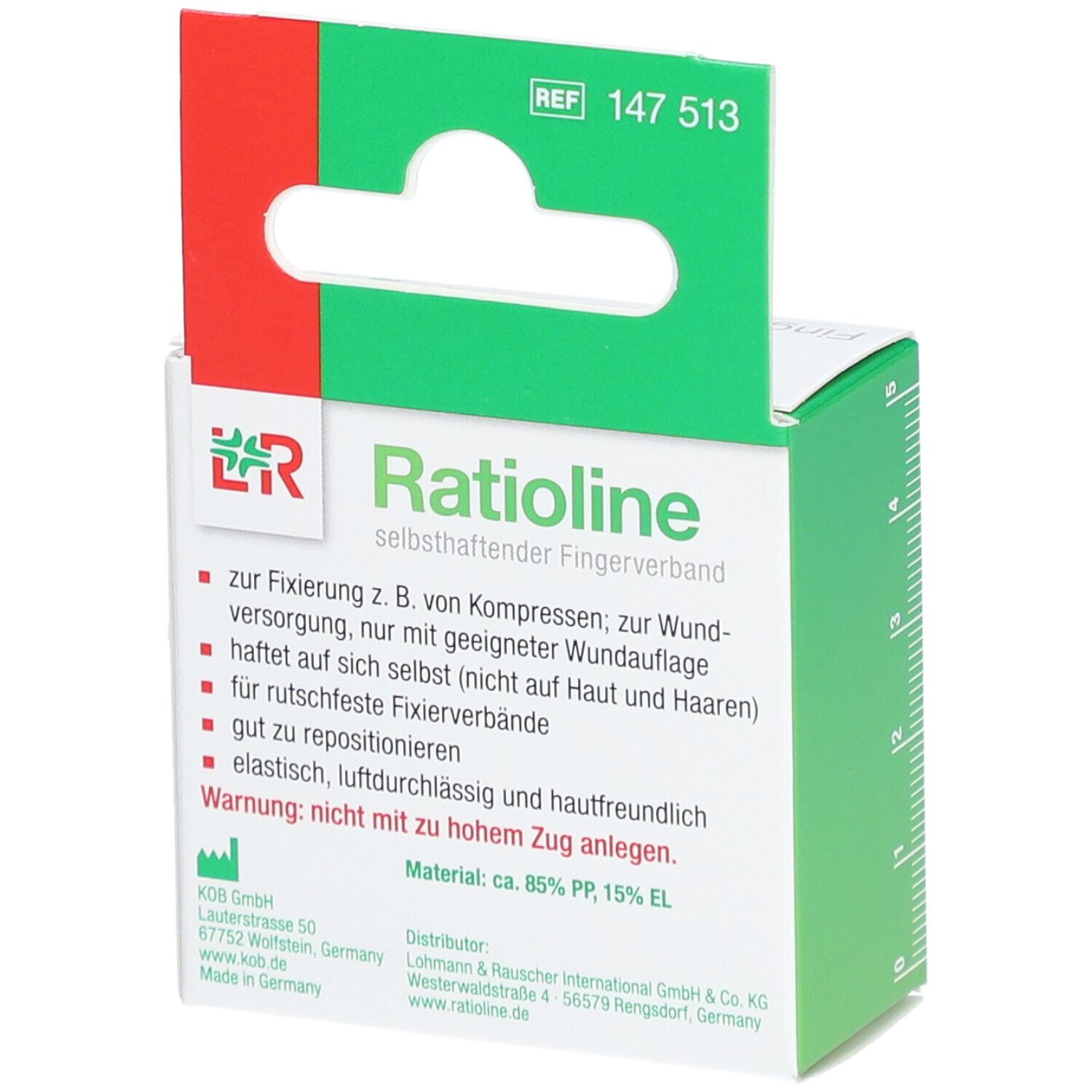 Ratioline Selbsthaftende Fingerverbindung 2,5cm x 4,5m Hellbraun