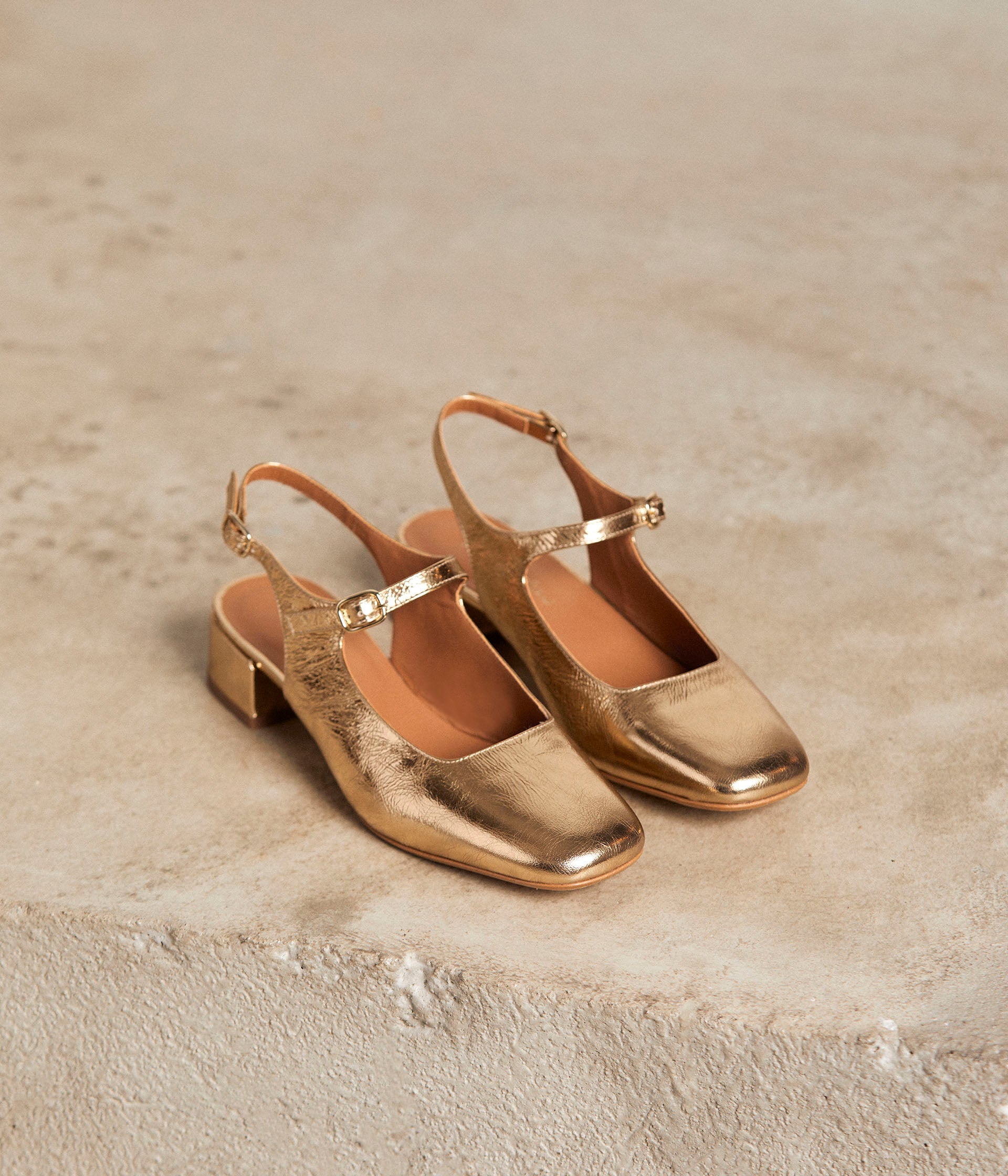 Babies slingbacks dorées Clarissa