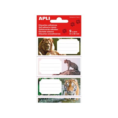 Apli Jungle - 9 Étiquettes scolaires - 36 x 81 mm