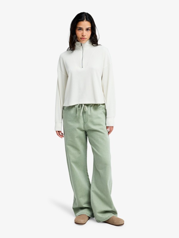 Saltwater Color Mid Jeans à coupe ample Vert Femme