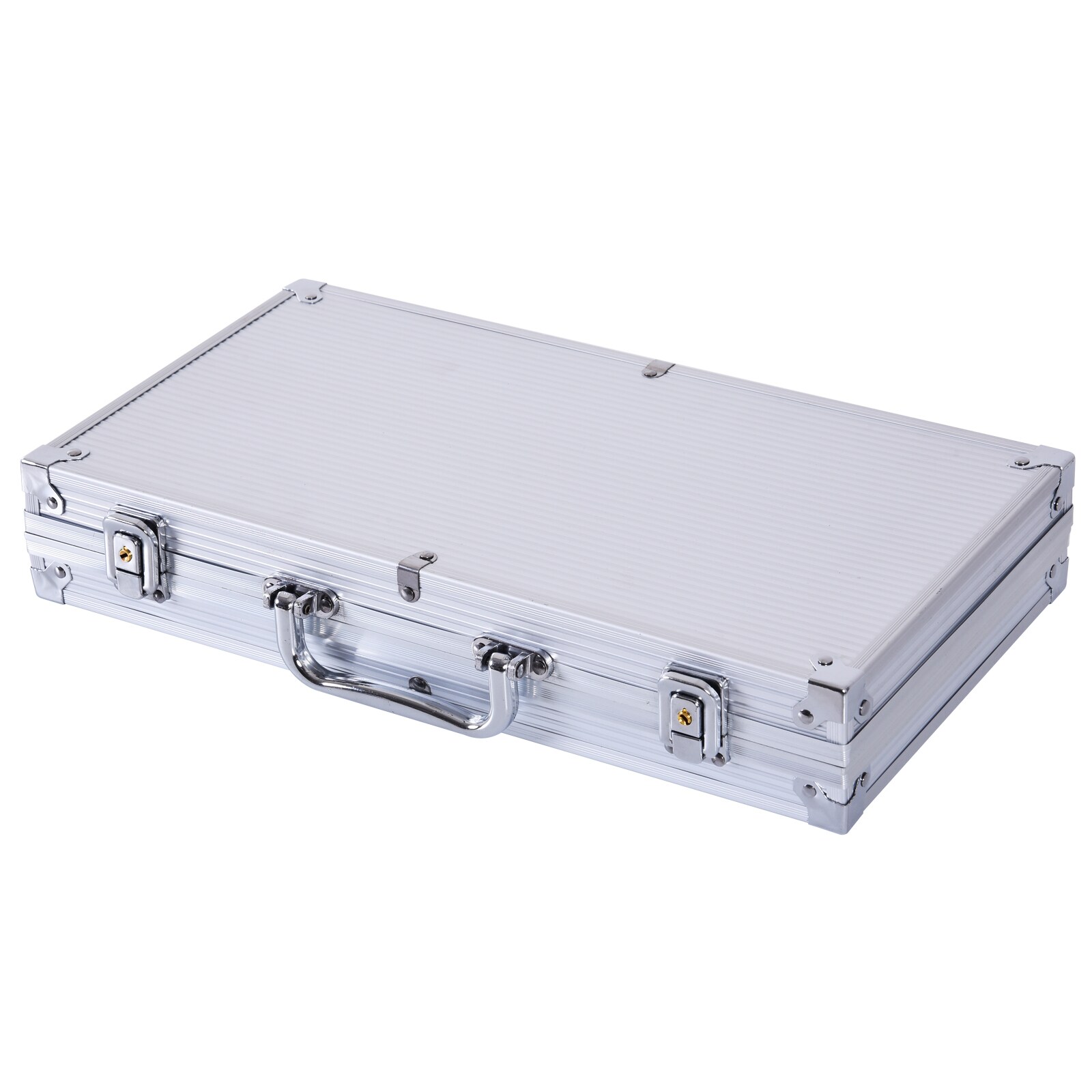 HOMCOM Pokerkoffer mit 300 Chips silber 38 x 20,5 x 6,5 cm (LxBxH)