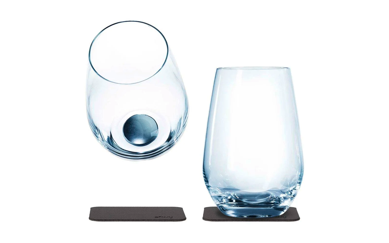 Silwy Magnet-Kristallgläser mit Untersetzer 4-tlg. (400 ml)