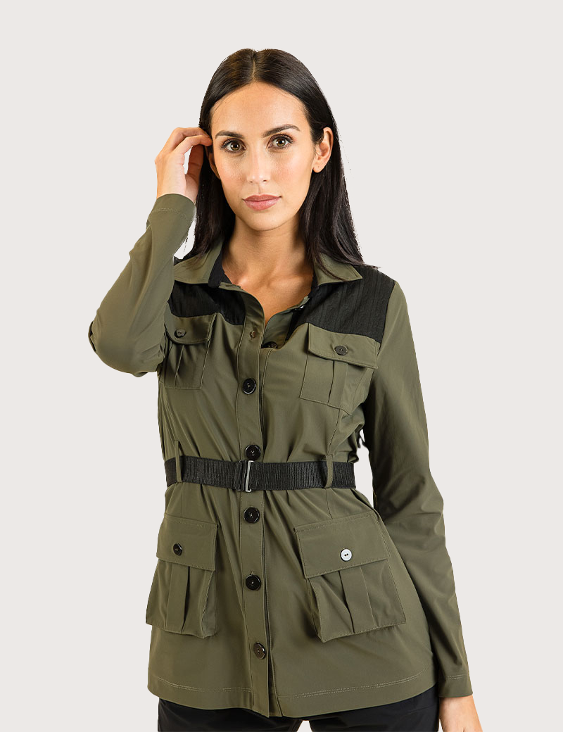 HBT GREEN PEAKS | LIV SAHARIENNE VESTE FEMME KAKI/NOIR