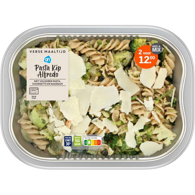 AH Verse maaltijd pasta kip alfredo