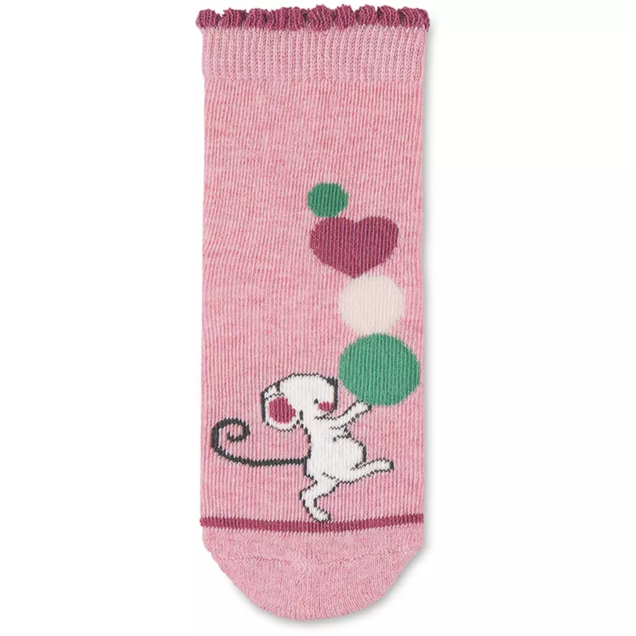 Sterntaler ABS-Söckchen Doppelpack Maus und Herzen rosa melange