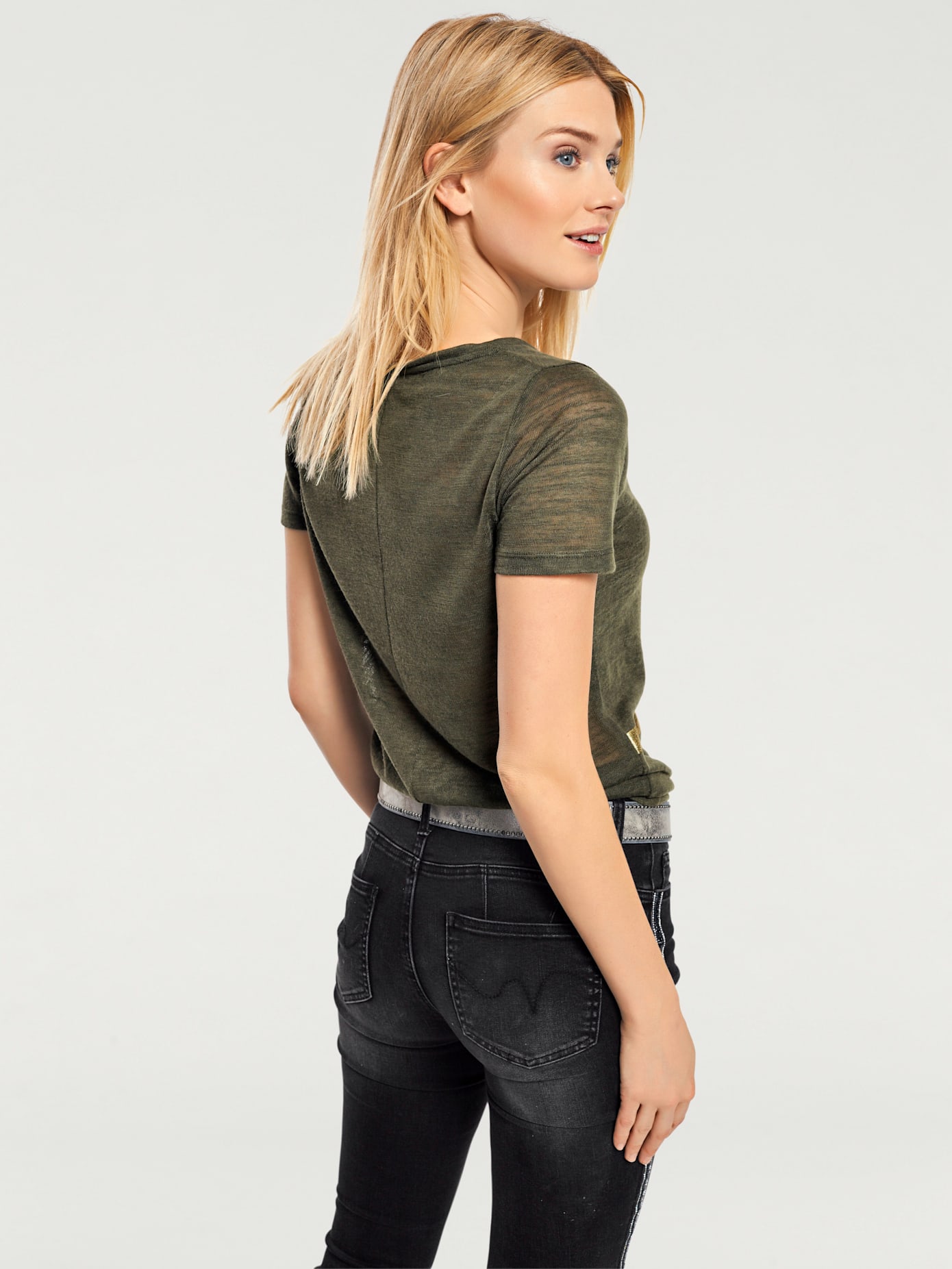 T-shirt à encolure ronde look tendance