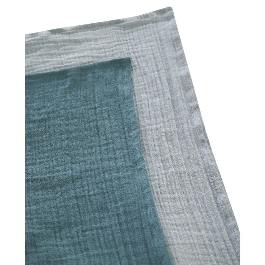Lot de 6 langes en coton 70 x 70 cm - Kaki