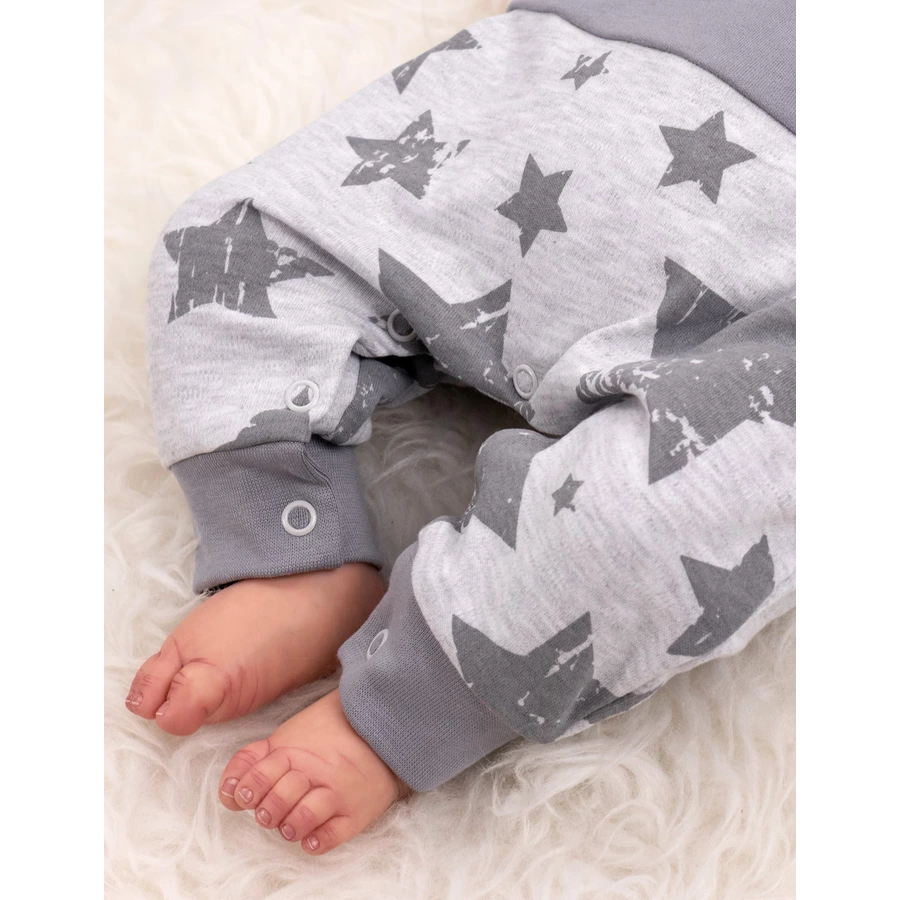 Baby Sweets 2tlg Set Strampler + Halstuch Lieblingsstücke Sterne grau hellgrau