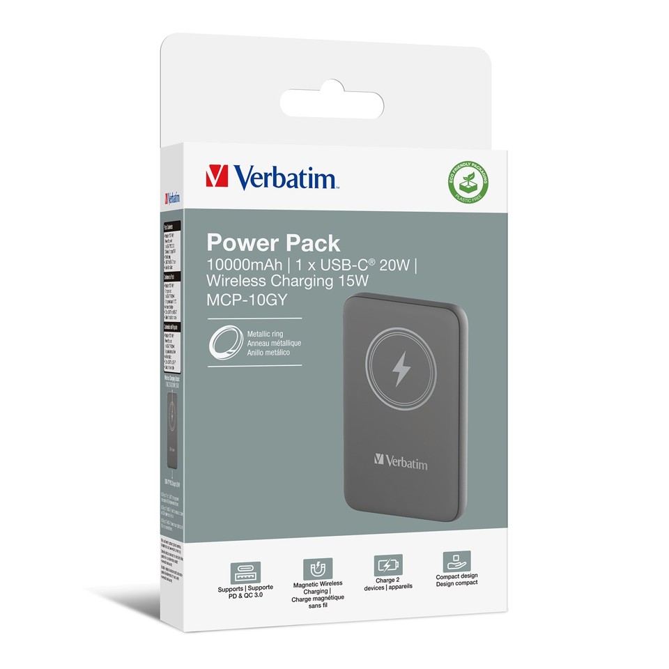 Verbatim - Charge 'n' Go Magnetisk Trådløs Powerbank 10000