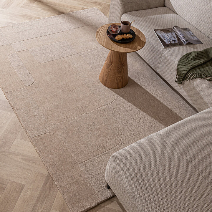 Wollen vloerkleed - Giselle Abstract Beige