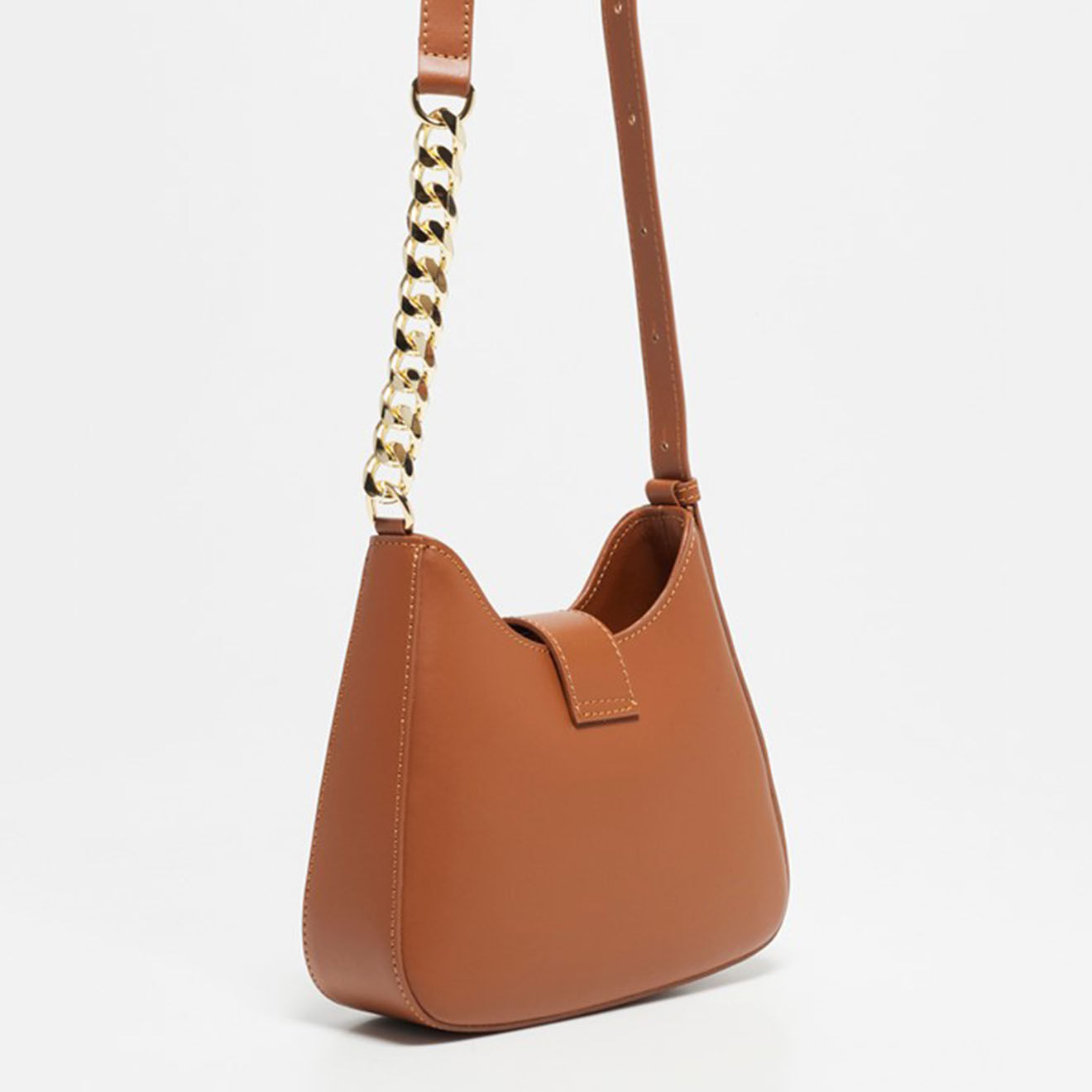 Christian Laurier Sac bandoulière en Cuir Hely camel - 24x22x6.5 cm