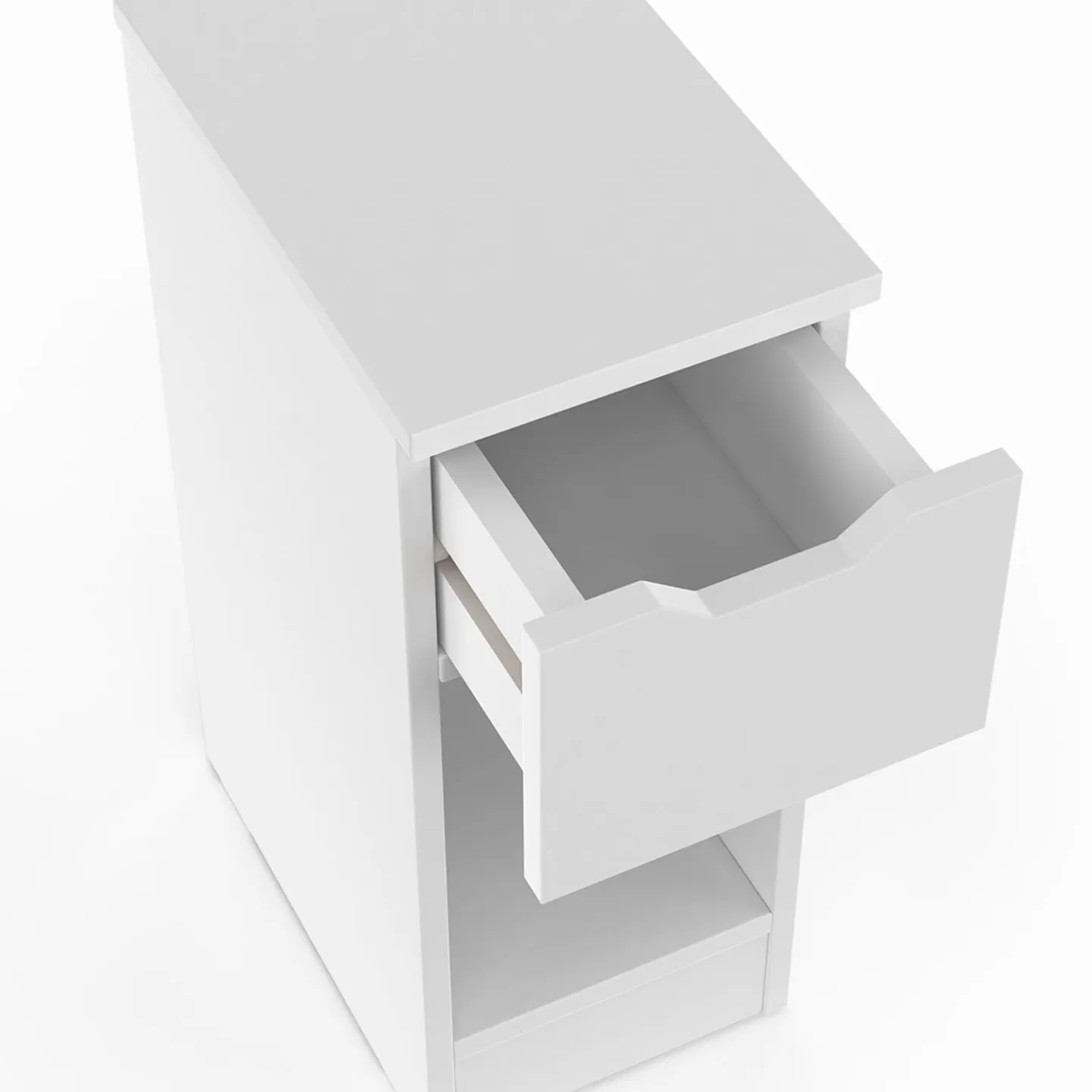 Lot de 2 tables de chevet ANOUK 1 tiroir avec niche blanc