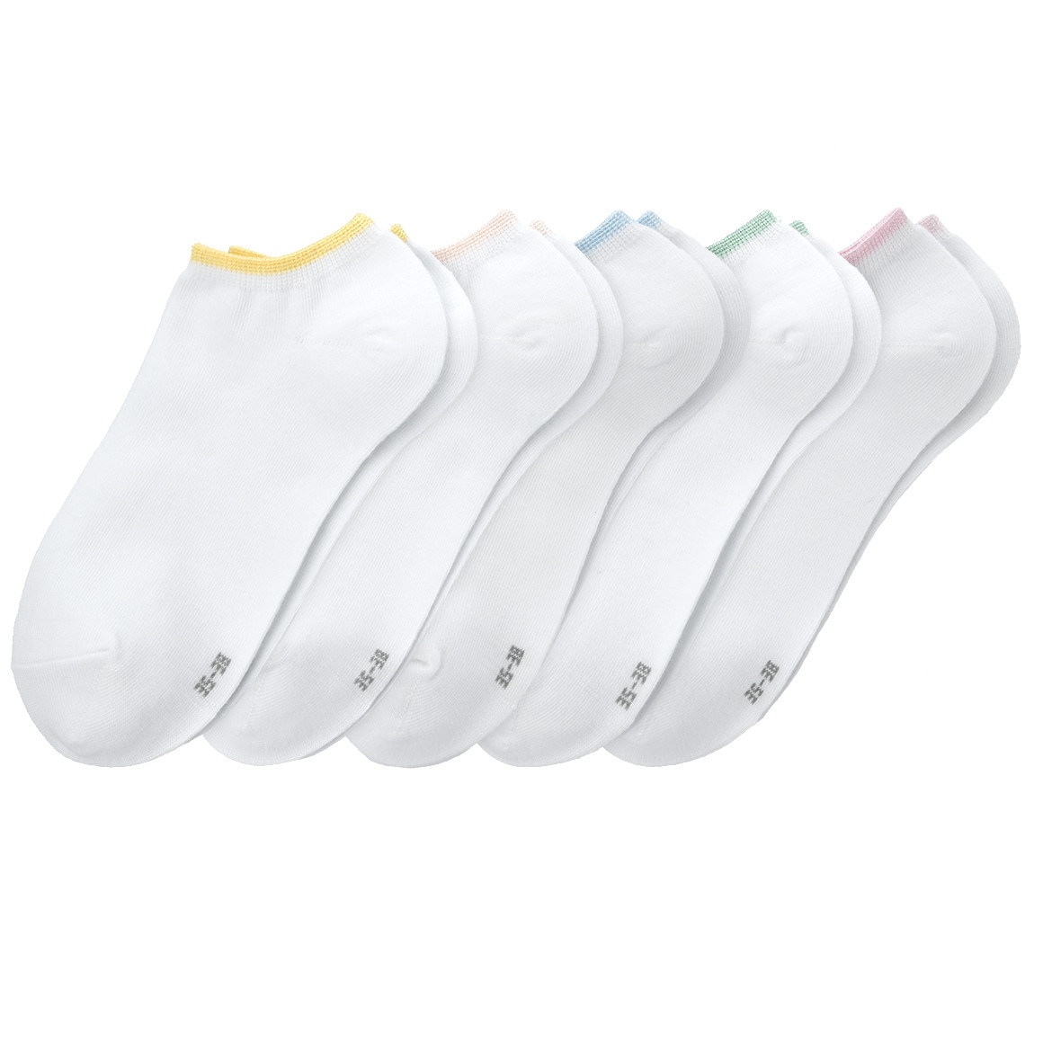 Gina Benotti 5 Paar Damen Sneaker-Socken mit Effektgarn weiss