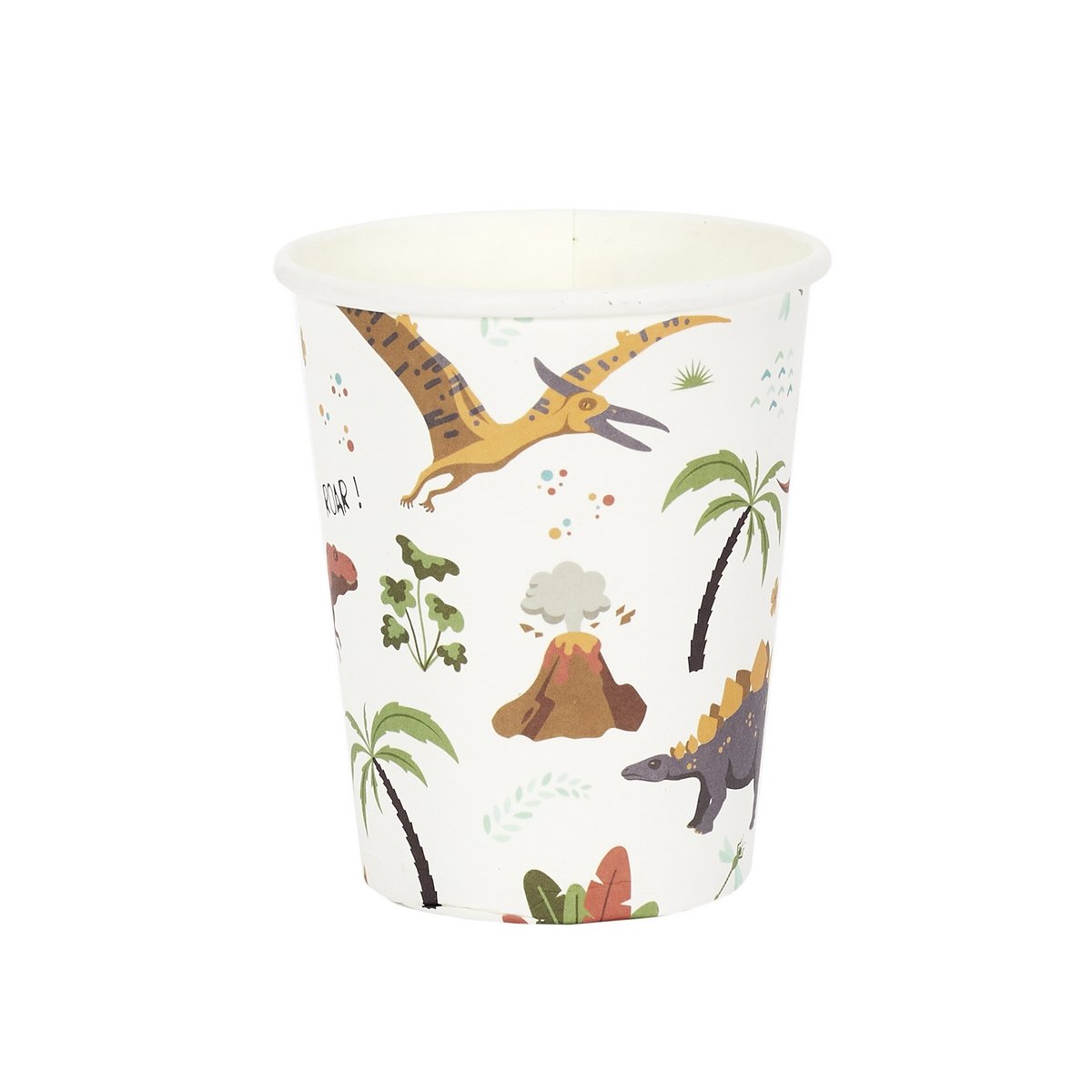 6 verres en carton dinosaure