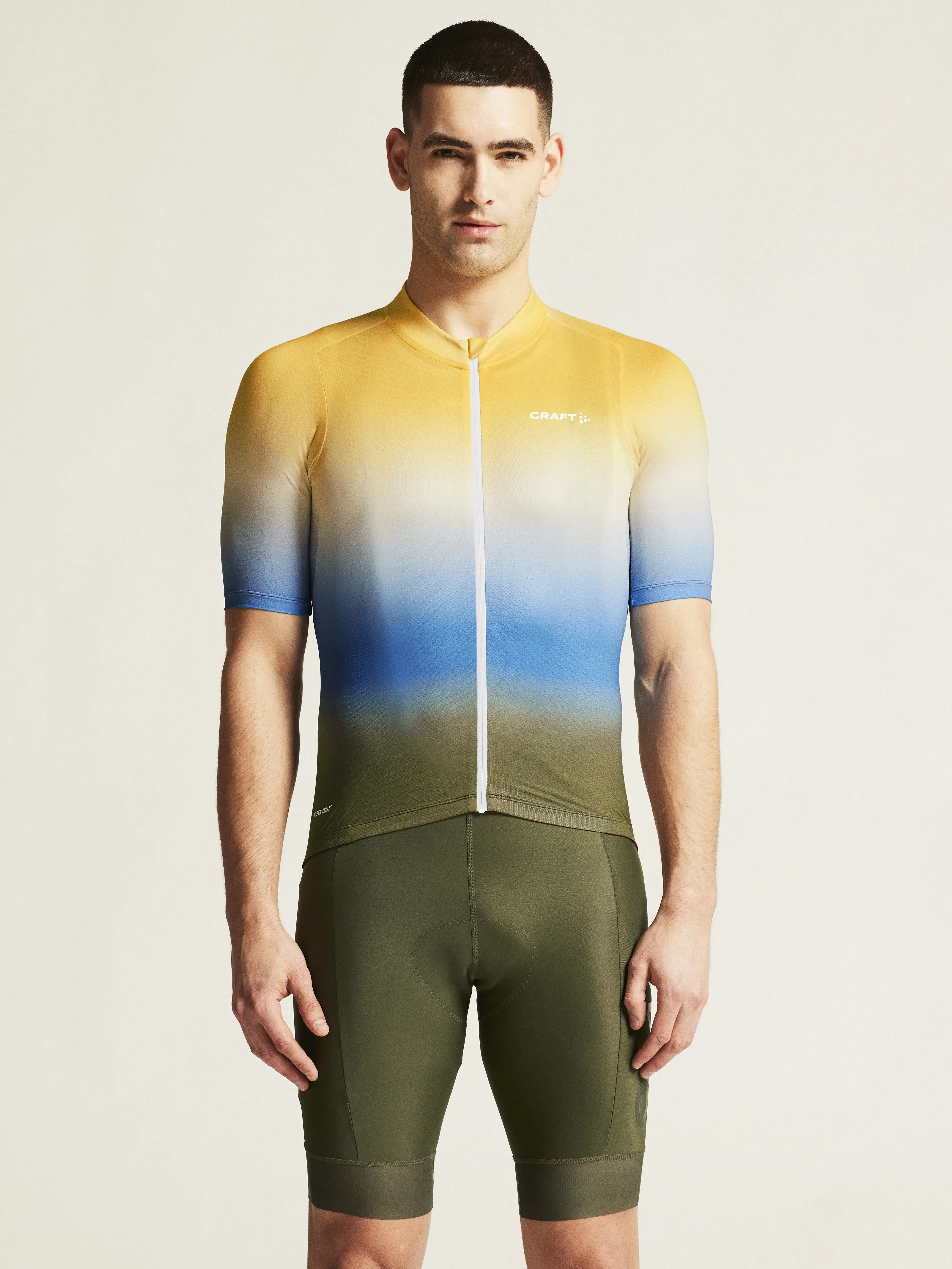 Craft ADV Endurance Graphic Fietsshirt Korte Mouwen Oranje/Blauw/Groen Heren