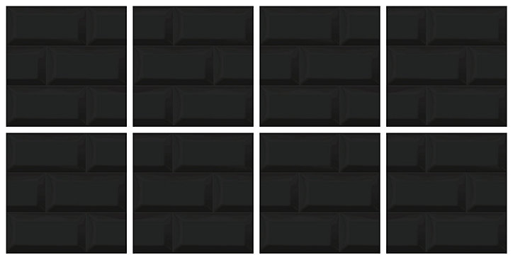Lot 8 carreaux adhésifs décoratifs Vinyl Way Amsterdam Dada Art effet carrelé noir L.20 x L.20 cm x ep.1,3 mm