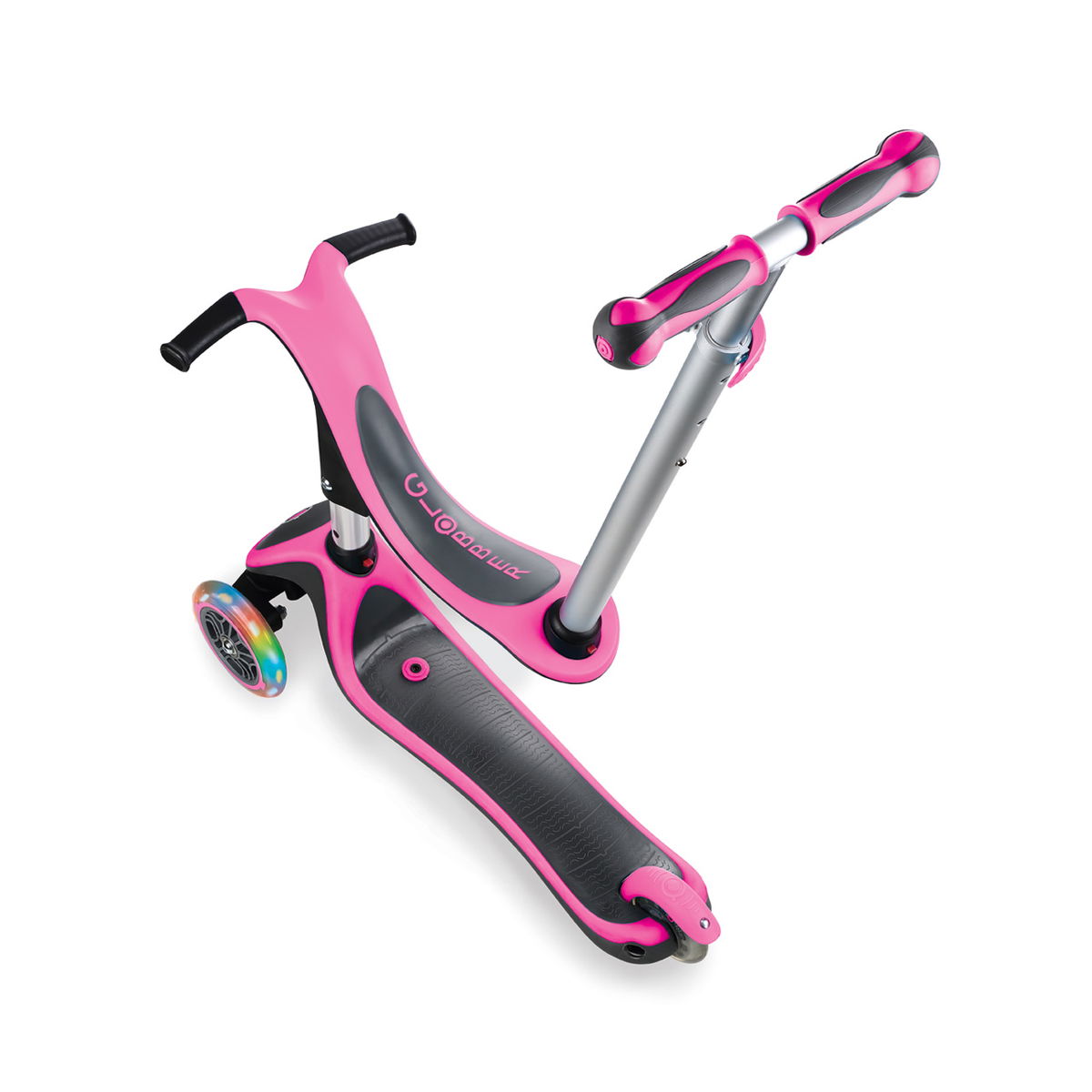 GlobberScooter GO UP 4in1 Lights Scooter deep pink