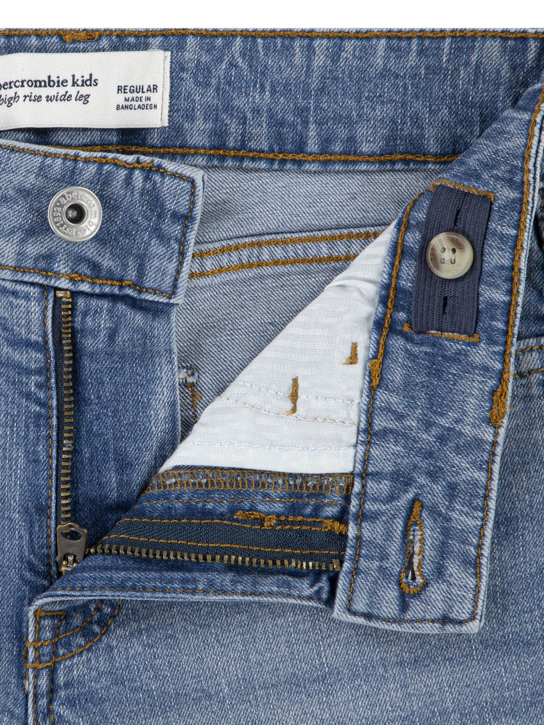 Marineblauw - Abercrombie & Fitch High Rise Wide Leg Jeans