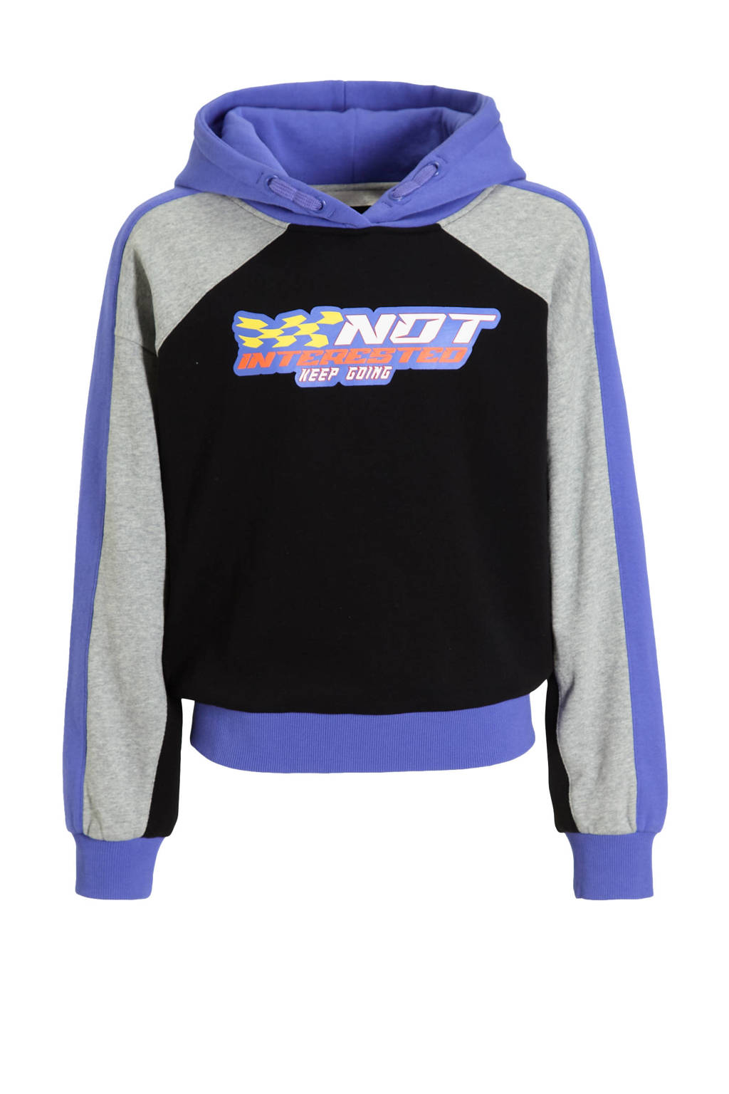Coolcat Colourblock Hoodie Nathalia Not Interested Print