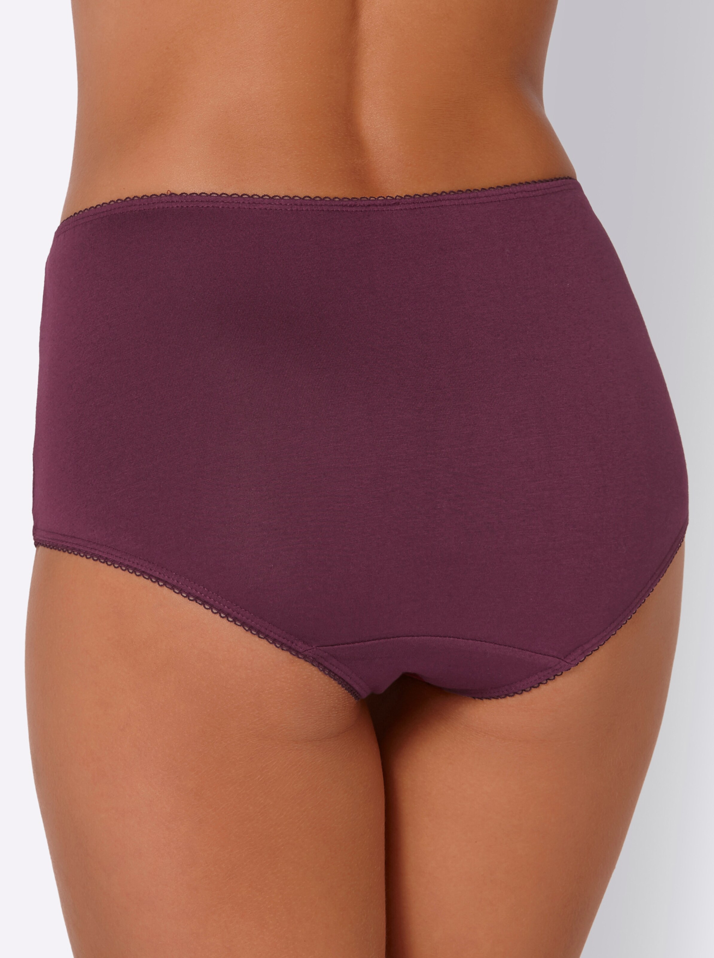wäschepur Taillenslip in 2x oliv-bedruckt + bordeaux + mauve
