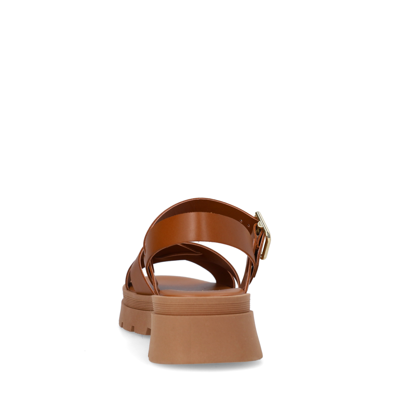 Cognac leren sandalen