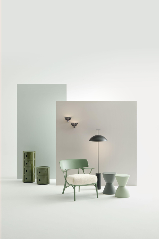 Kartell A.I. fauteuil grijs/wit
