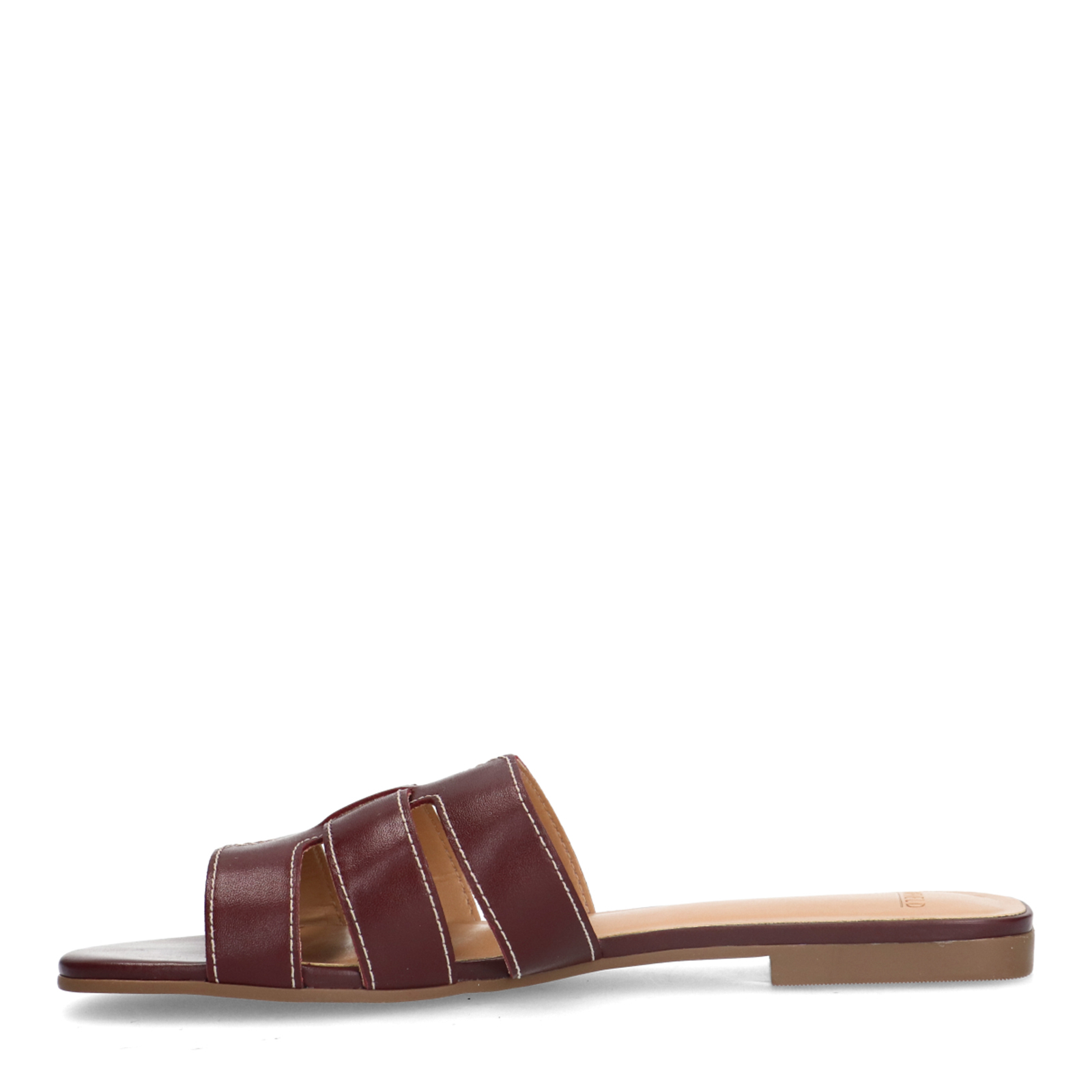 Bordeaux rode leren slippers