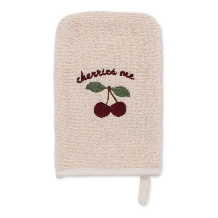 Konges Sløjd Gants de toilette brodés Cherry - Set de 3 | Rose