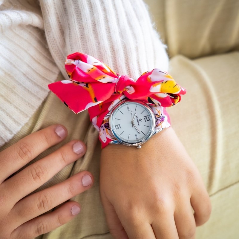 Montre Femme CHTIME bracelet Tissu Rose