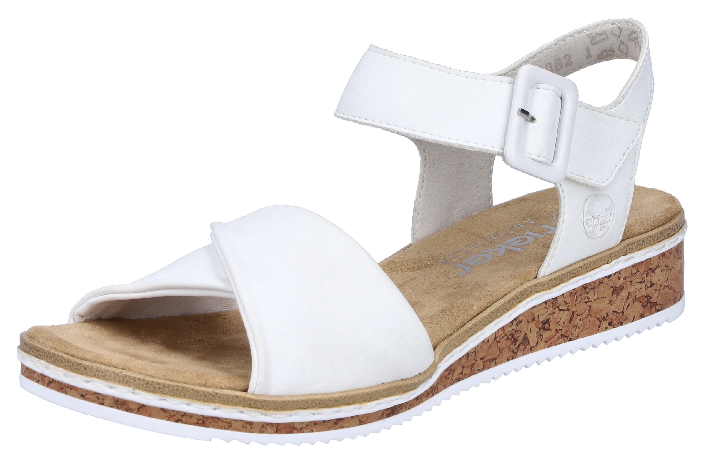 Rieker Sandalette  Keilsandale, Sommerschuh, Urlaubsschuh mit Klettriemchen