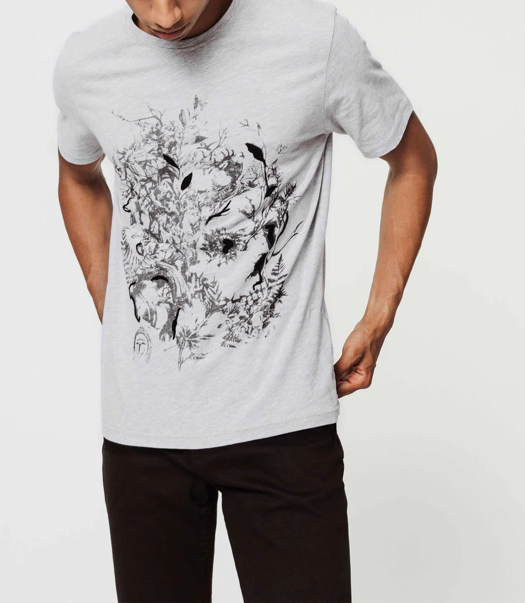 T-shirt gris motif fashion