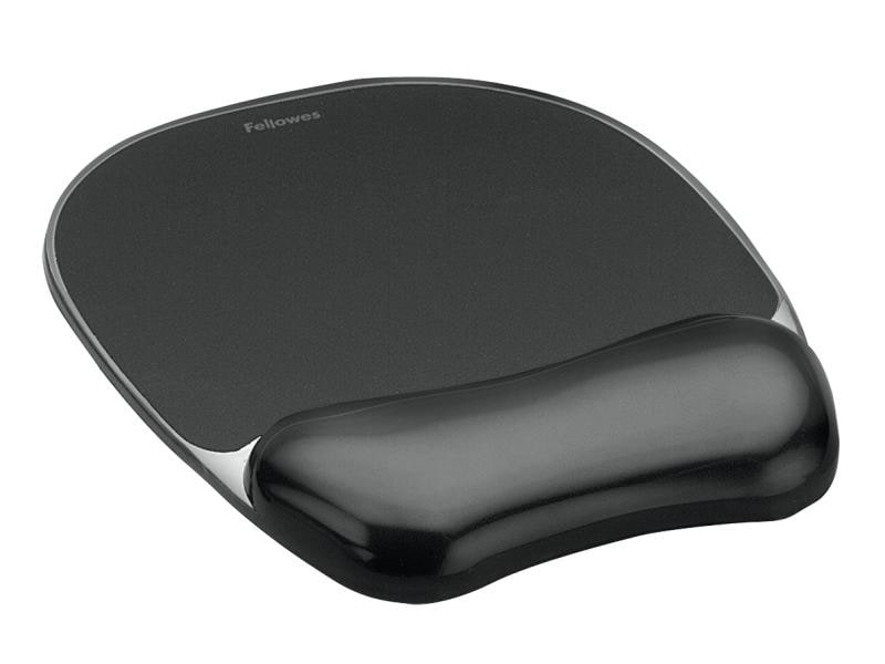 Fellowes Ergonomische Mausmatte Schwarz Mauspad mit Gel-Handgelenksauflage