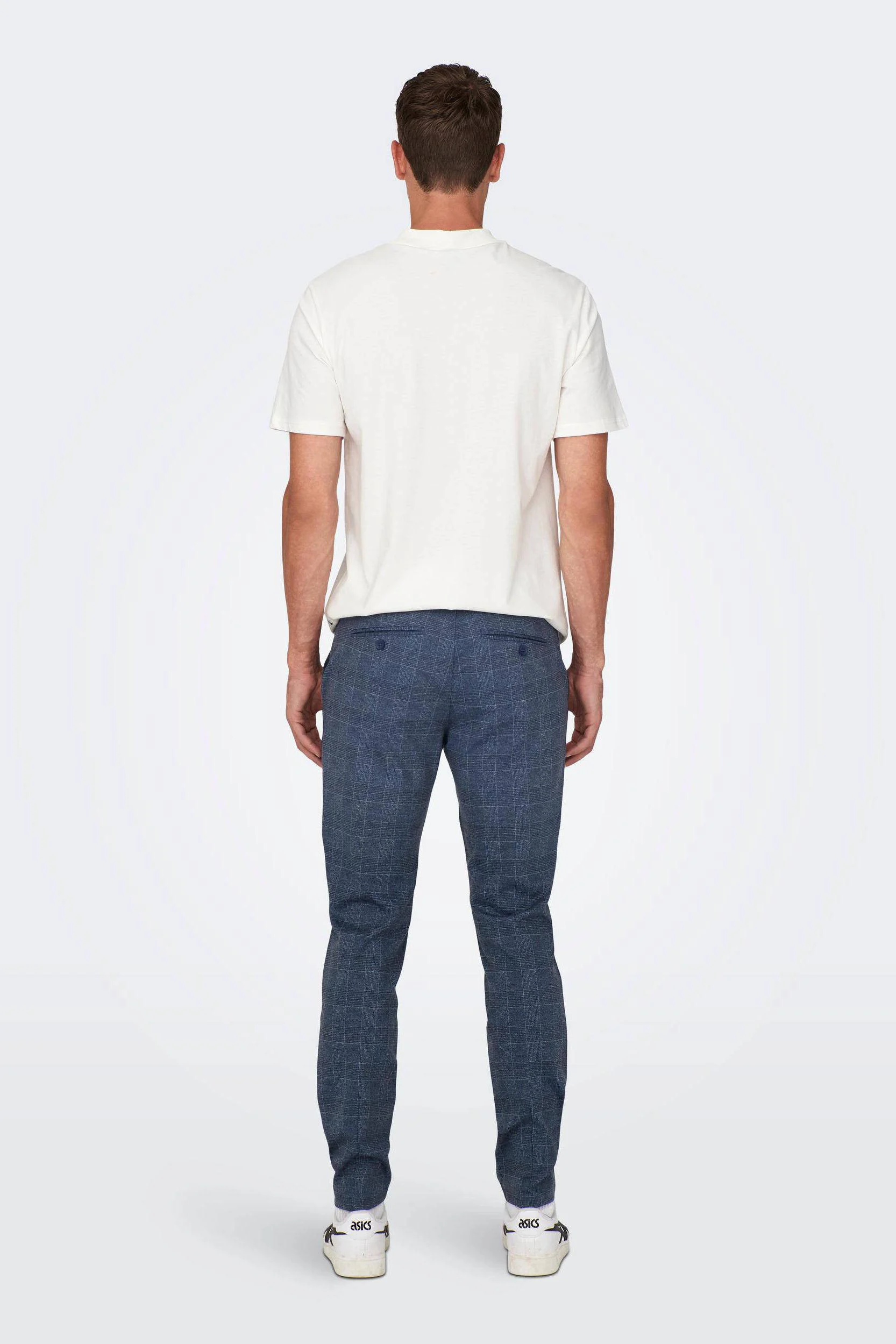 ONLY & SONS geruite regular fit broek ONSMARK blauw