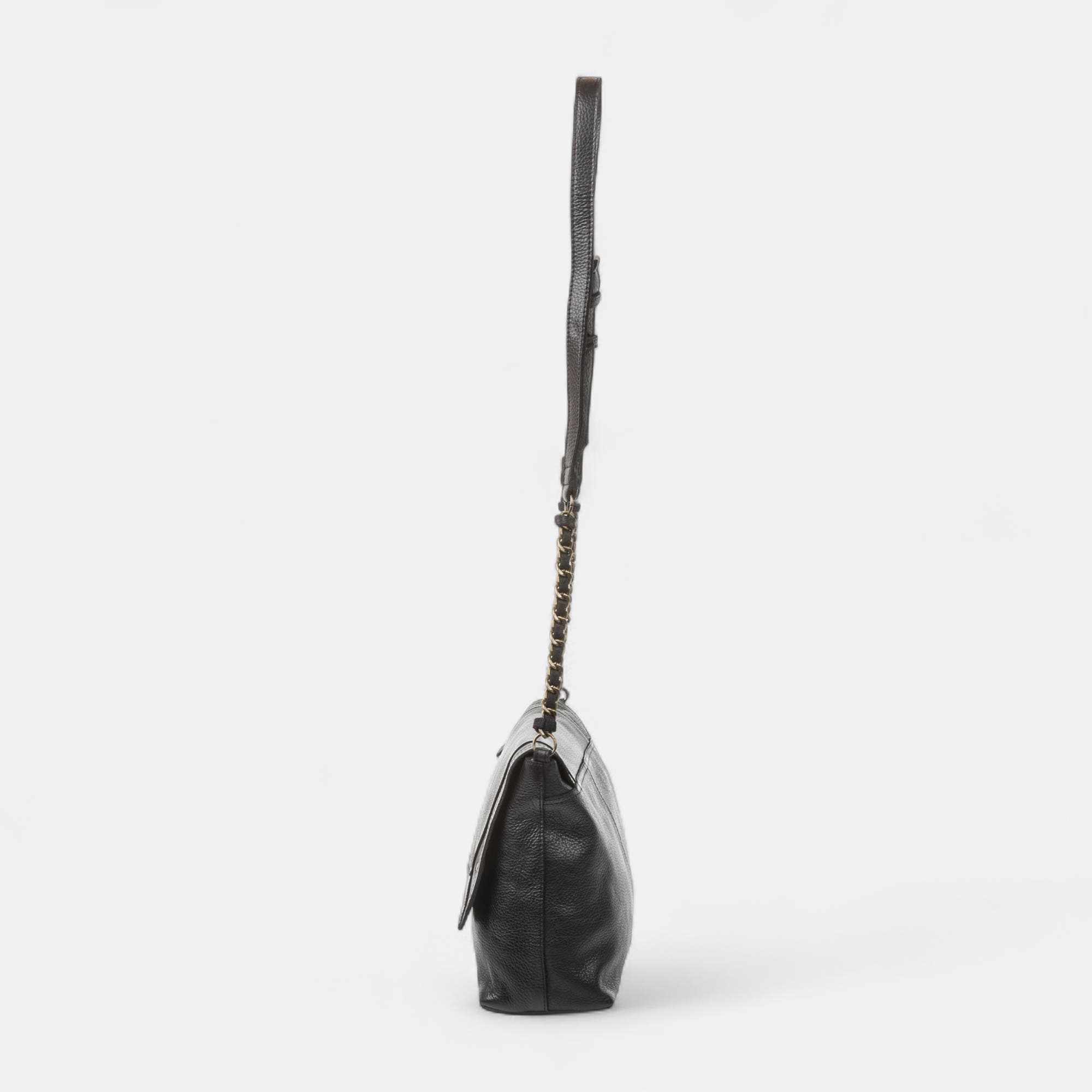 Sac bandoulière en cuir noir