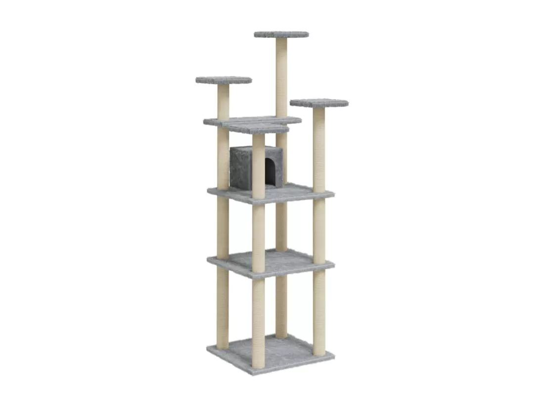 Arbre à chat avec griffoirs en sisal Gris clair 171 cm