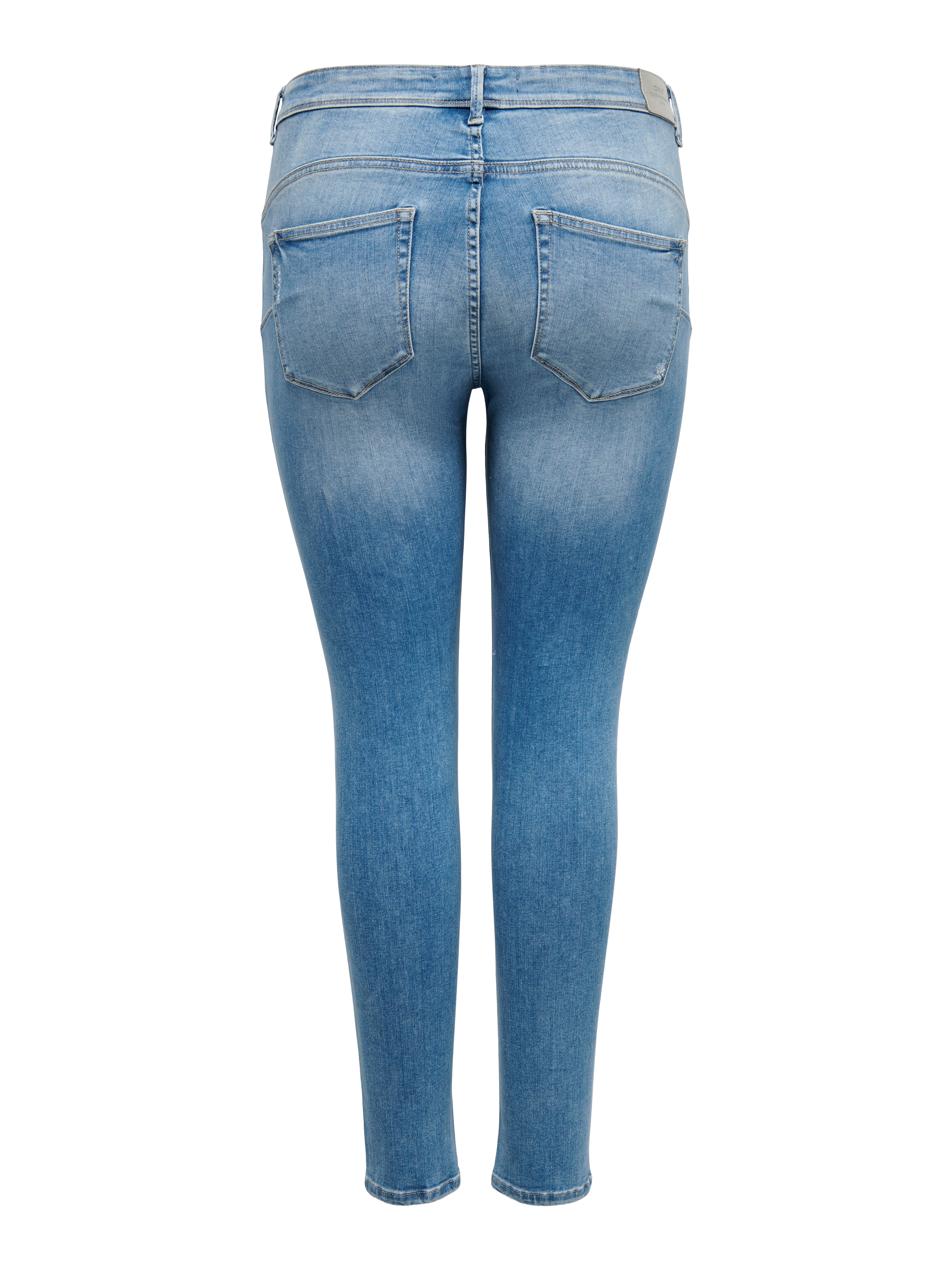 CARPUSH Mittlere Taille Skinny Fit Jeans Light Medium Blue Denim