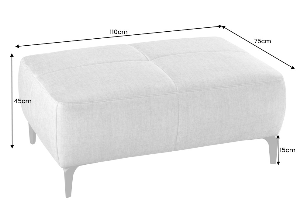 Design Hocker MARRAKESCH 110cm flaschengrün Samt mit Ziersteppung