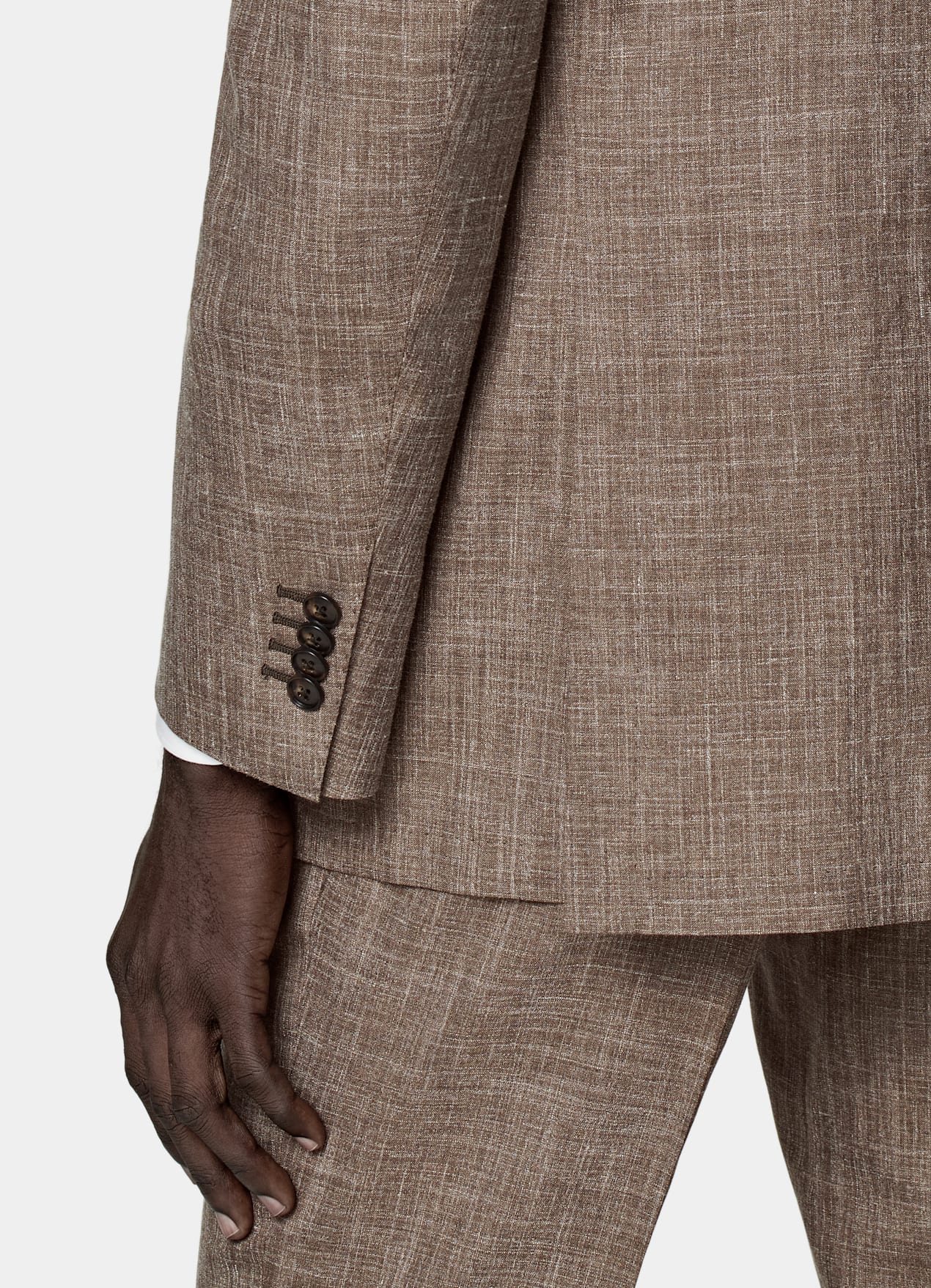 Costume Havana coupe Tailored marron moyen