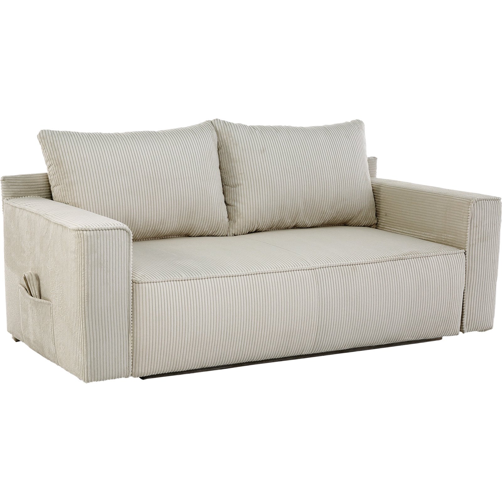 Bettsofa Tom Stoff Cord greige 82 x 200 cm